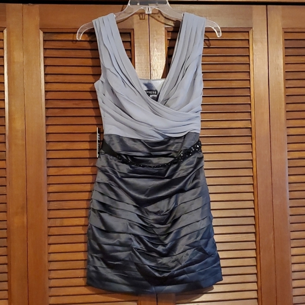 NWT Express Gray and Black Dress